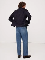 Straight Pleated Cropped Jean