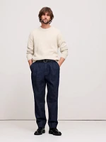 Cashmere-Linen Crew-Neck Sweater