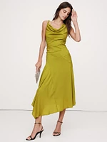 Crepe Twist-Shoulder Dress