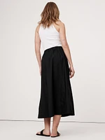 Poplin Button-Down Midi Skirt