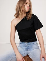 Cotton One-Shoulder Top