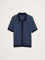 Waffle Button-Through Knit Shirt