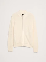 Cotton-Blend Sweater Bomber