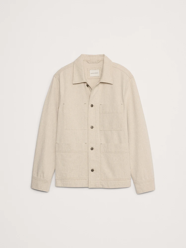 Cotton-Hemp Denim Chore Coat
