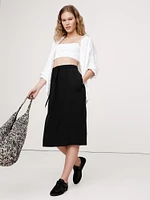 Silk Crepe Midi Skirt