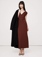 Lightweight Ponte Bias-Cut Midi Dress