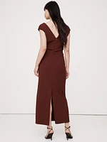 Lightweight Ponte Bias-Cut Midi Dress