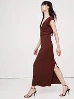 Lightweight Ponte Bias-Cut Midi Dress