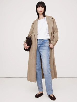 Suede Trench Coat