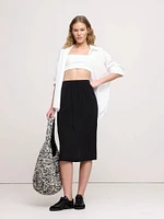 Silk Crepe Midi Skirt