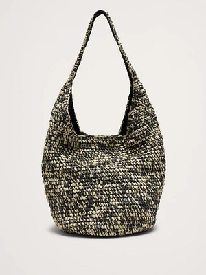 Marled Raffia Tote Bag