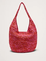 Marled Raffia Tote Bag