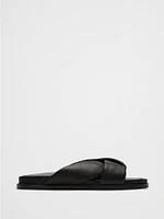 Leather Knot Slide Sandal