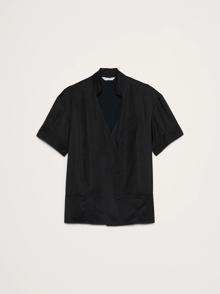 Satin Short-Sleeve Shirt