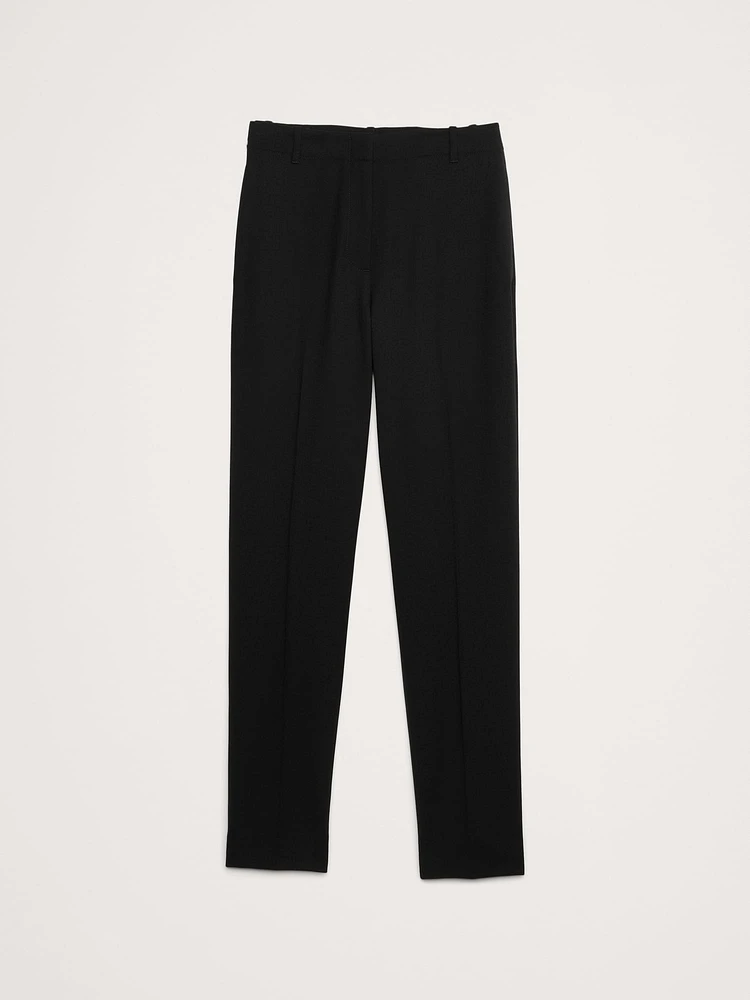 High-Rise Slim Italian Wool Ankle Pant