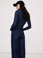 Ribbed Long-Sleeve Crew-Neck T-Shirt