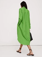 Cotton Poplin Asymmetrical Shirt Dress