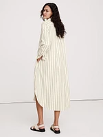 Poplin Asymmetrical Shirt Dress