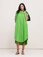 Cotton Poplin Asymmetrical Shirt Dress