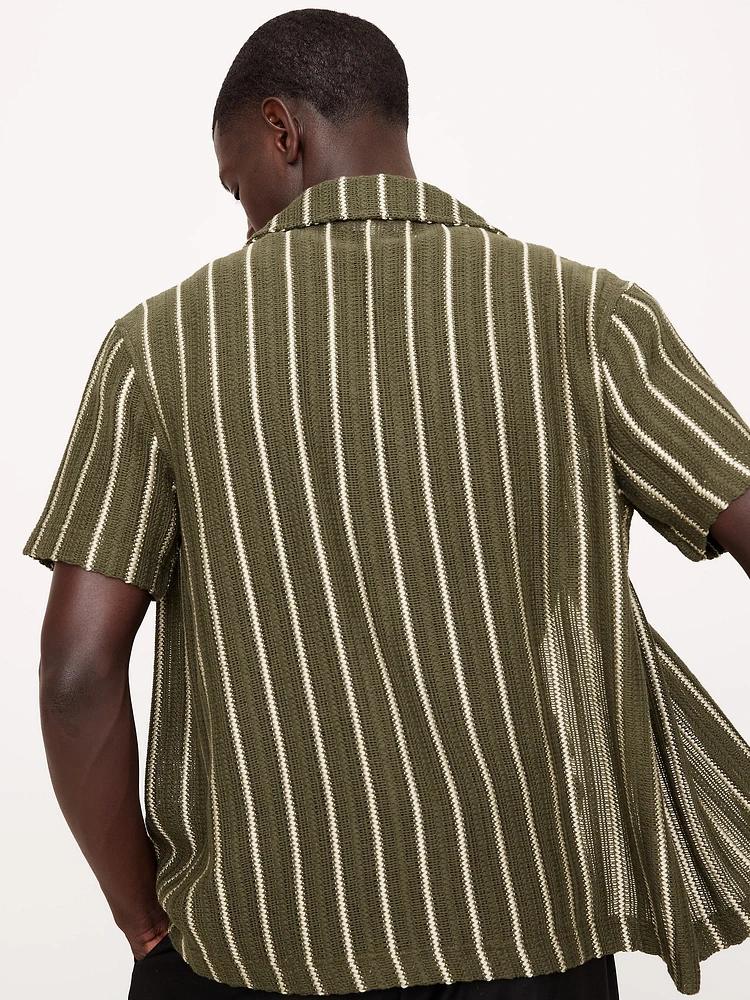 Standard-Fit Jacquard Stripe Resort Shirt