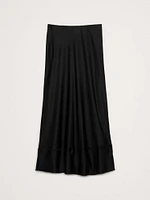 Satin Long Midi Skirt