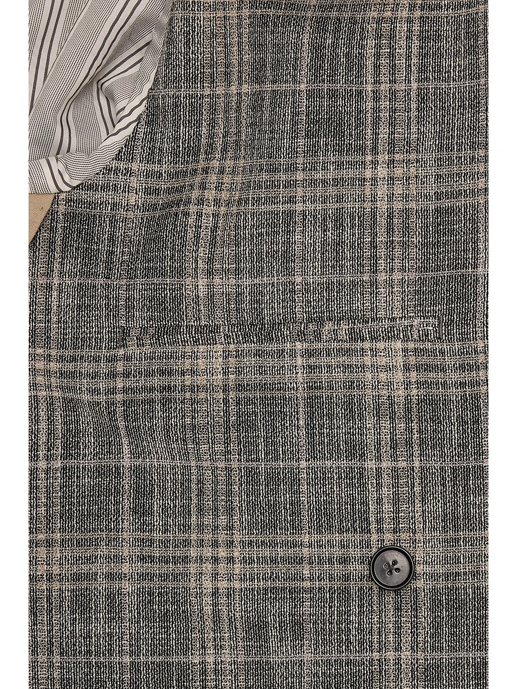 Plaid Double-Breasted Sport Coat