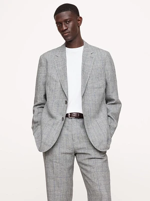 Plaid Linen Suit Jacket