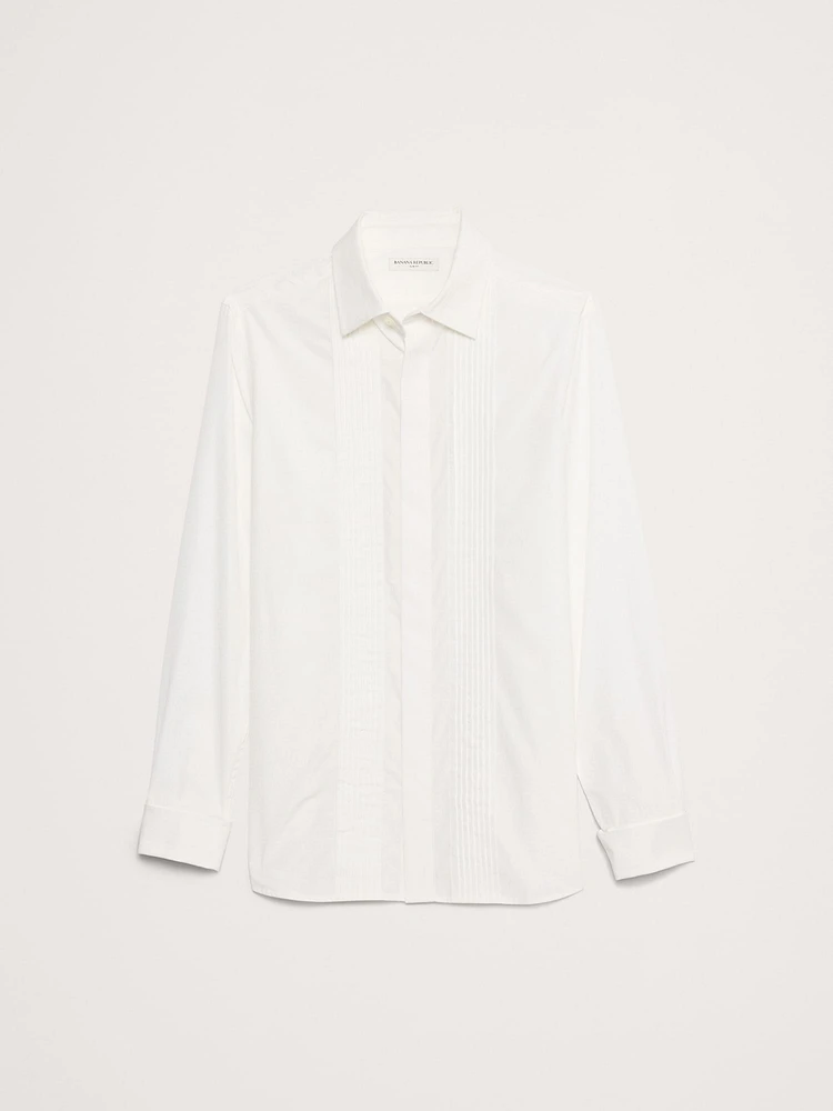 Slim Pleated Tuxedo Shirt