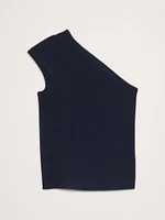 Ribbed One-Shoulder Top