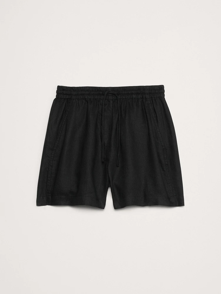 Linen Pull-On 4" Short