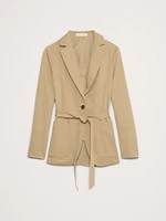 Relaxed Drapey Belted Blazer