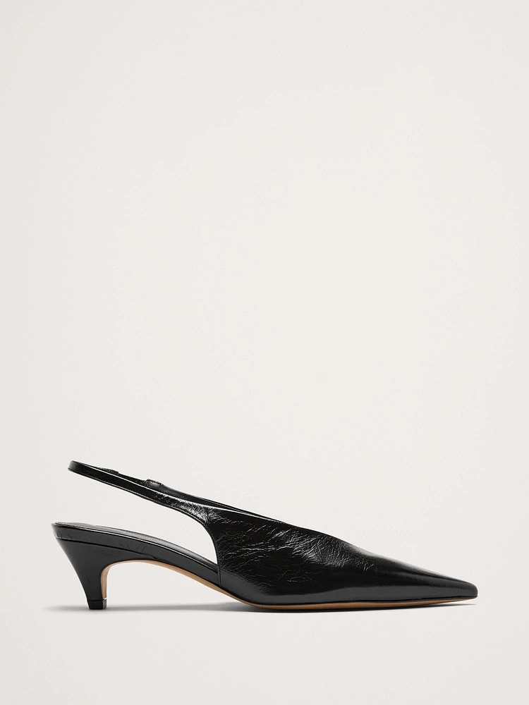 Italian Leather Slingback Pump