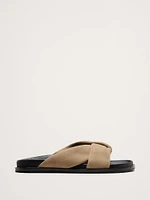 Leather Knot Slide Sandal