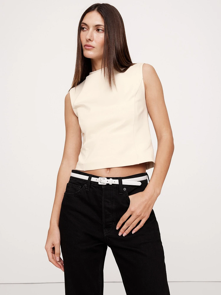 Everywhere Ponte Mock-Neck Top
