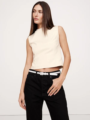 Everywhere Ponte Mock-Neck Top