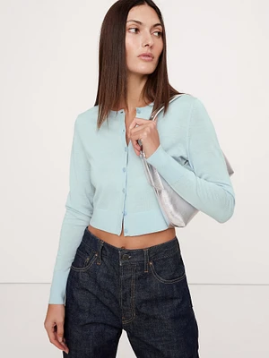 Lightweight Merino Cropped Cardigan