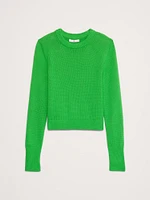 Cotton-Silk Crew-Neck Sweater