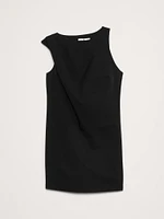 Tech-Stretch Draped Shift Dress