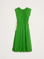 Poplin Tie-Waist Maxi Dress