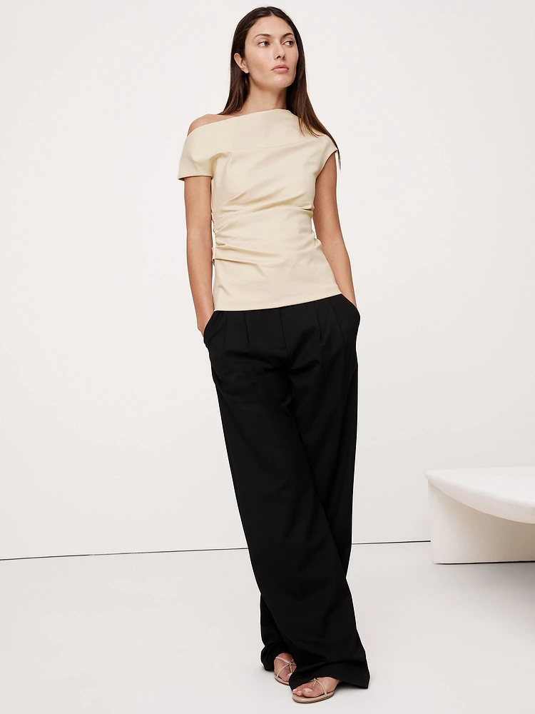Everywhere Ponte One-Shoulder Top