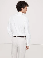 Slim-Fit Poplin Tuxedo Shirt with Spread Collar