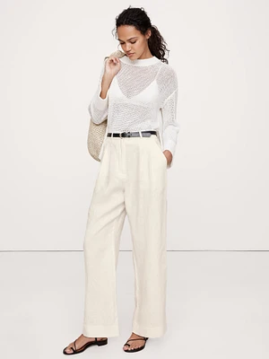 Soho High-Rise Wide-Leg Linen Pant