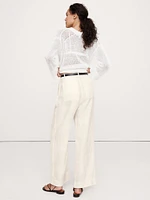 Soho High-Rise Wide-Leg Linen Pant