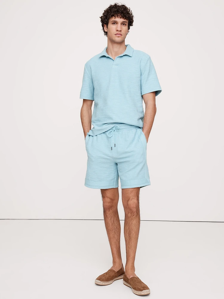 Slub Bouclé Pull-On Short
