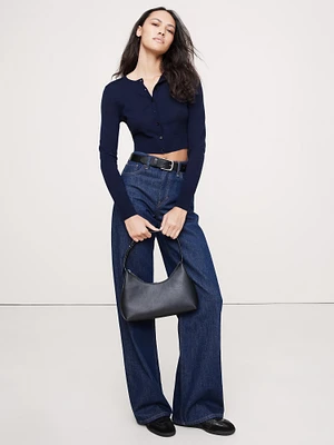 Lightweight Merino Cropped Cardigan