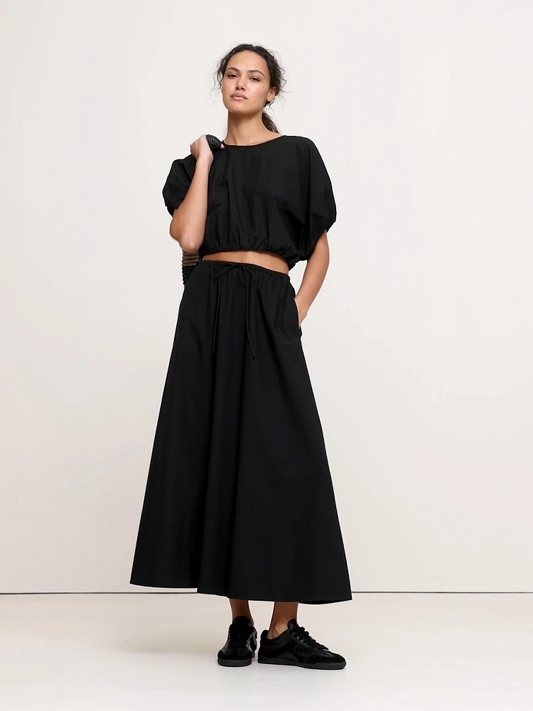 Cotton Poplin Maxi Skirt
