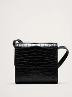 Crocodile Embossed Leather Crossbody Bag