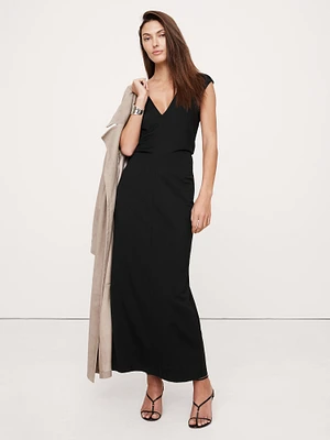 Lightweight Ponte Bias-Cut Maxi Dress