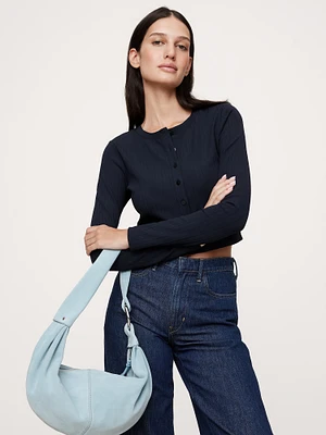 Ribbed Cardigan Cropped Top