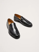 Leather Moc-Toe loafer